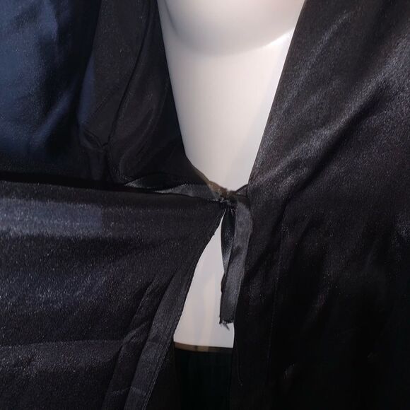 Maid of Honor Womens Black Wedding Wrap Tie Front Silk Robe Size XXL - Picture 4 of 5